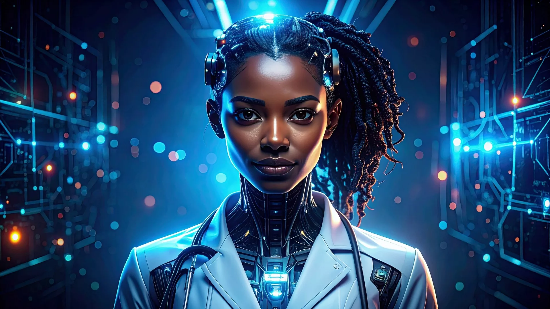 Ai Humanoid robot Doctor - Black Female