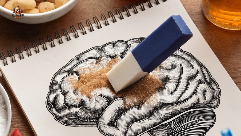 Eraser erasing the brain from artificial sugar