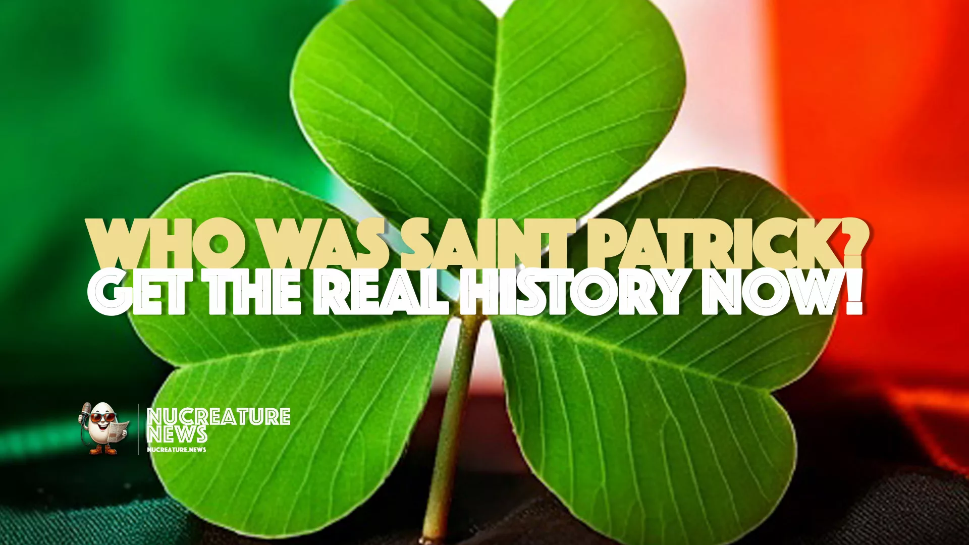 Saint Patrick's Day Three Leaf Clover and Irish flag