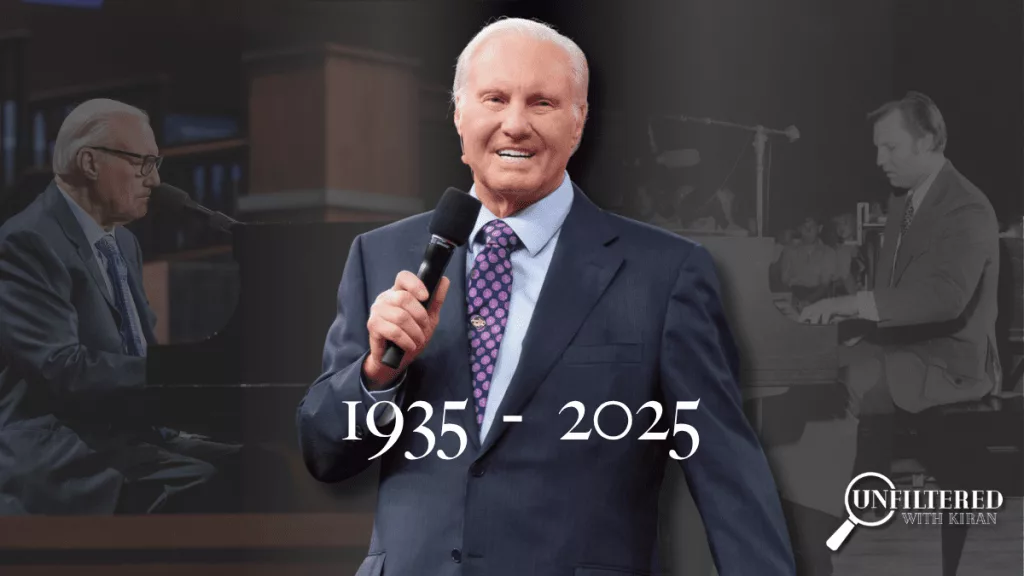 Jimmy Swaggart holding a microphone