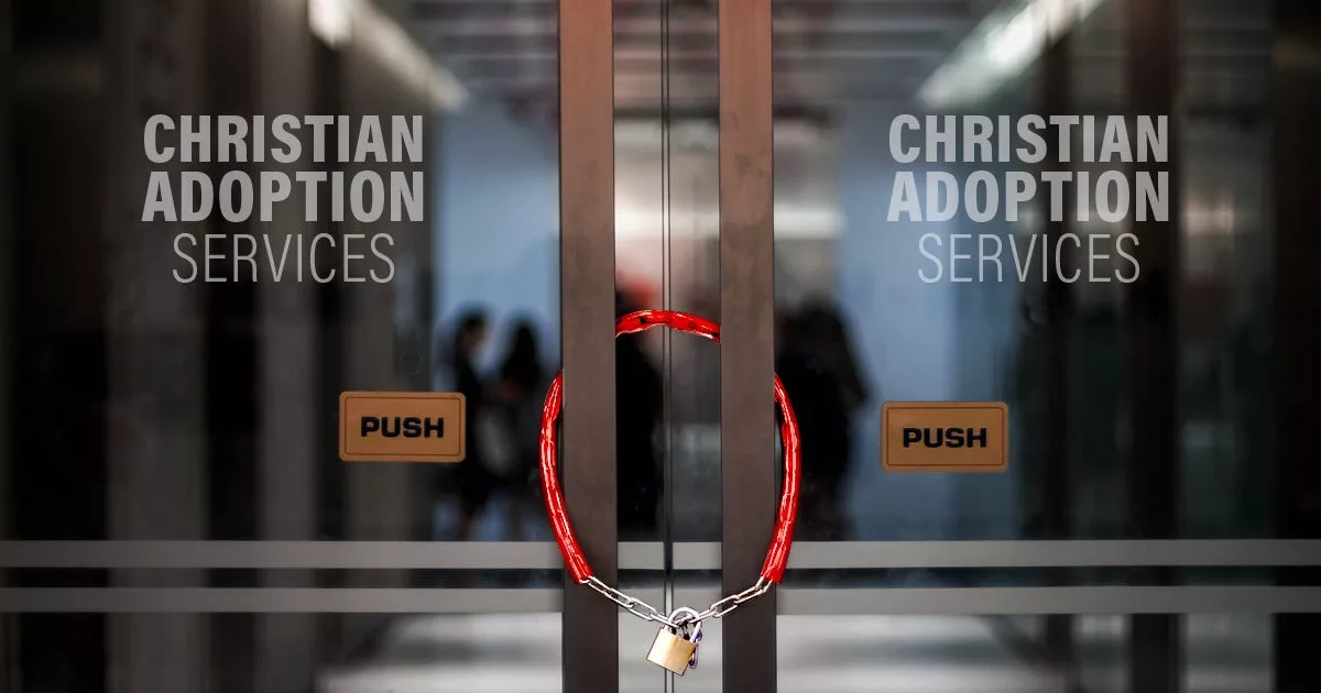 Christian Adoption Services doors with chain and lock